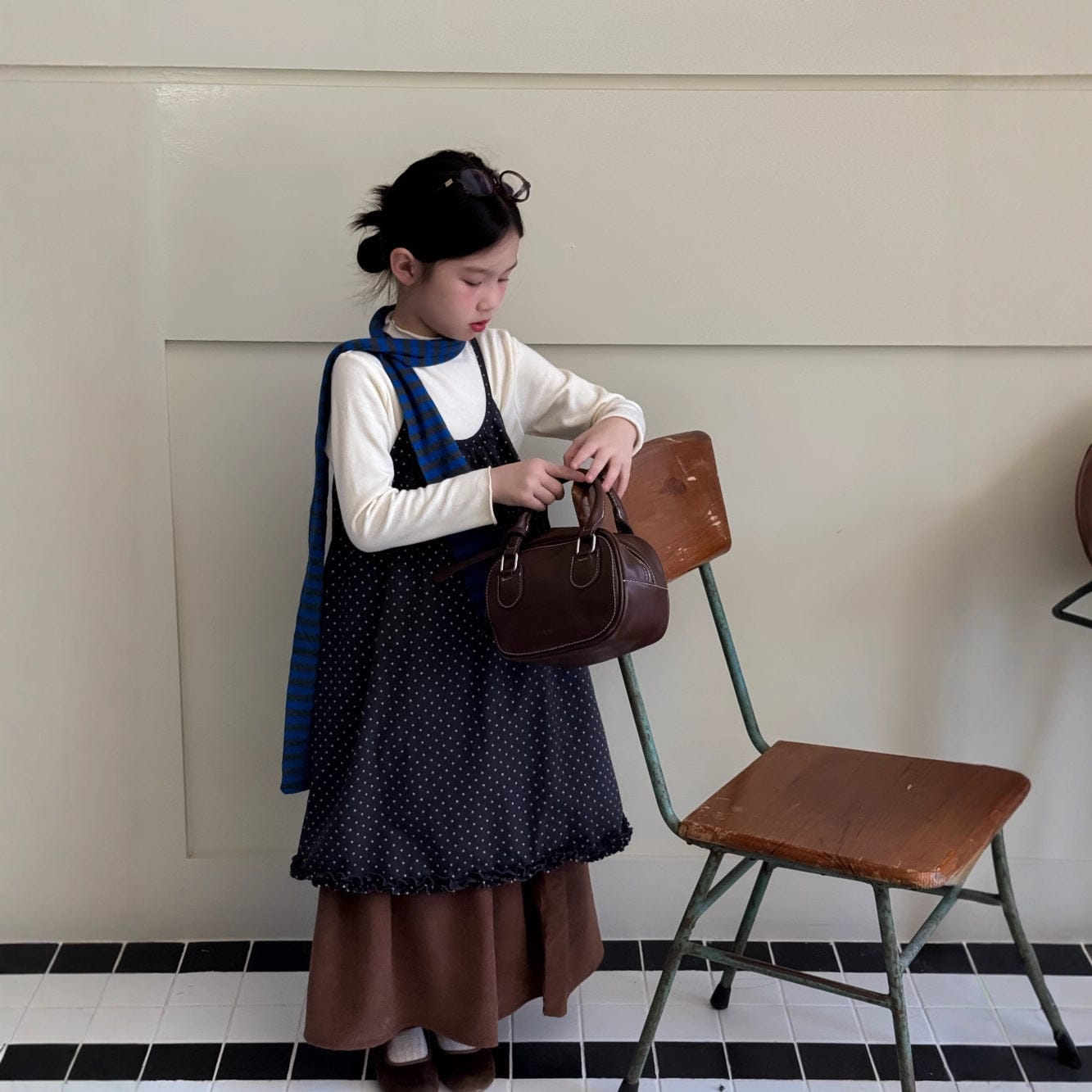 ノースリーブワンピース ドット柄キャミソールワンピース フリル付きノースリーブチュニック【mh0010775】