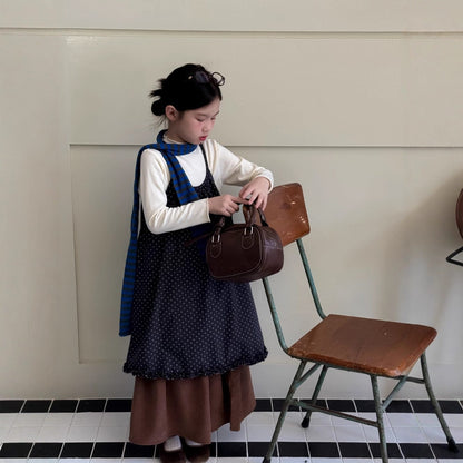 ノースリーブワンピース ドット柄キャミソールワンピース フリル付きノースリーブチュニック【mh0010775】