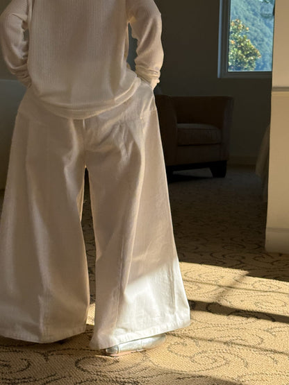 ロングパンツ・スウェットパンツ 無地ストレートワイドパンツ ゆったりカジュアルロングパンツ【mh0010777】