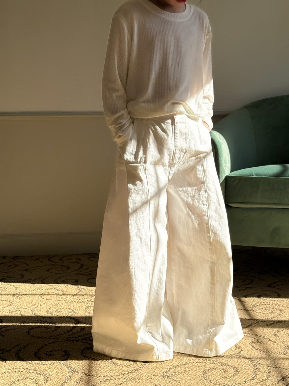 ロングパンツ・スウェットパンツ 無地ストレートワイドパンツ ゆったりカジュアルロングパンツ【mh0010777】