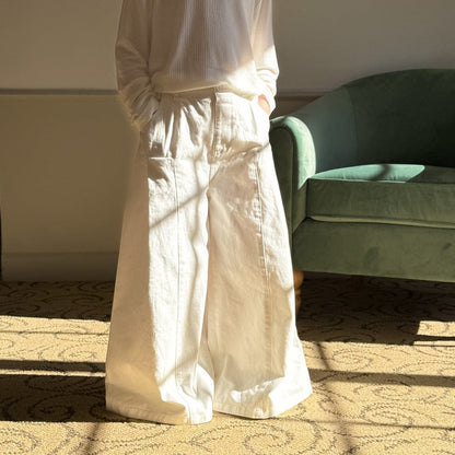 ロングパンツ・スウェットパンツ 無地ストレートワイドパンツ ゆったりカジュアルロングパンツ【mh0010777】