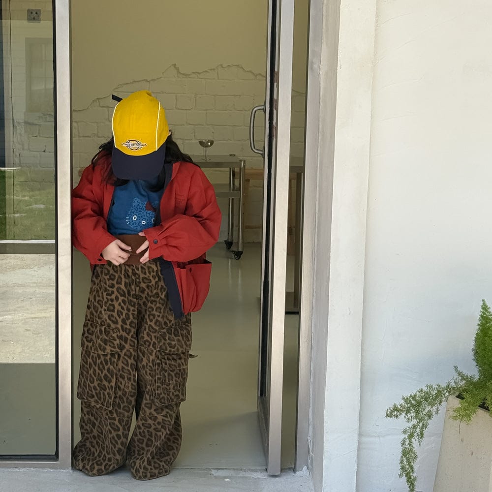 ロングパンツ・スウェットパンツ レオパード柄ワイドパンツ ビッグポケット付きストレートロングパンツ【mh0010778】