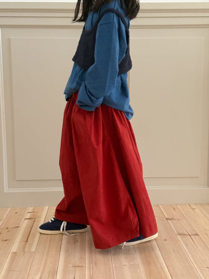 ロングパンツ・スウェットパンツ ゆったりワイドレッグパンツ 無地カジュアルロングパンツ【mh0010780】