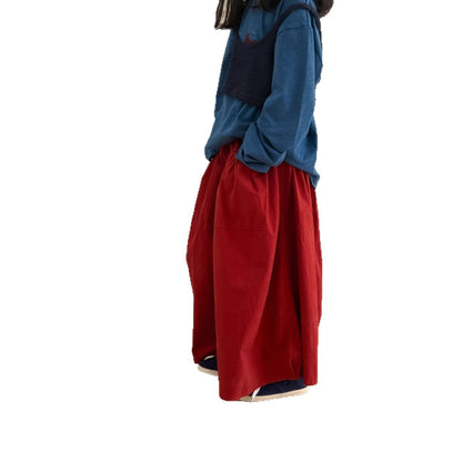 ロングパンツ・スウェットパンツ ゆったりワイドレッグパンツ 無地カジュアルロングパンツ【mh0010780】