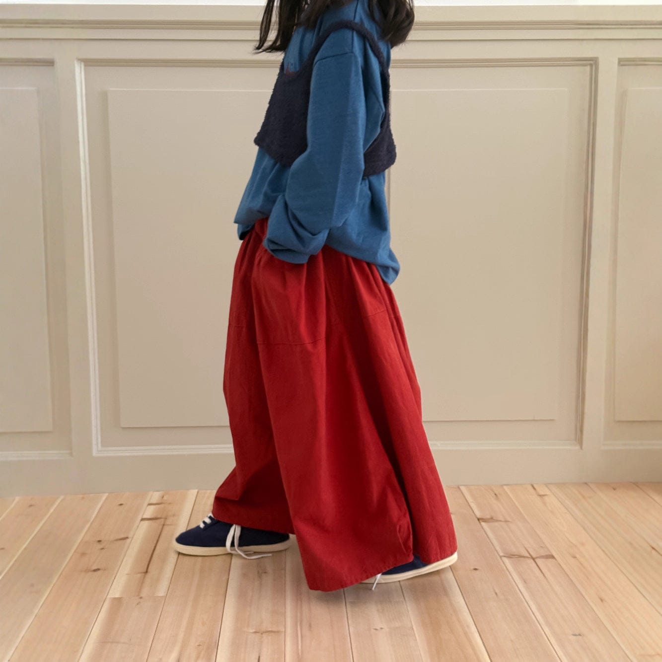 ロングパンツ・スウェットパンツ ゆったりワイドレッグパンツ 無地カジュアルロングパンツ【mh0010780】