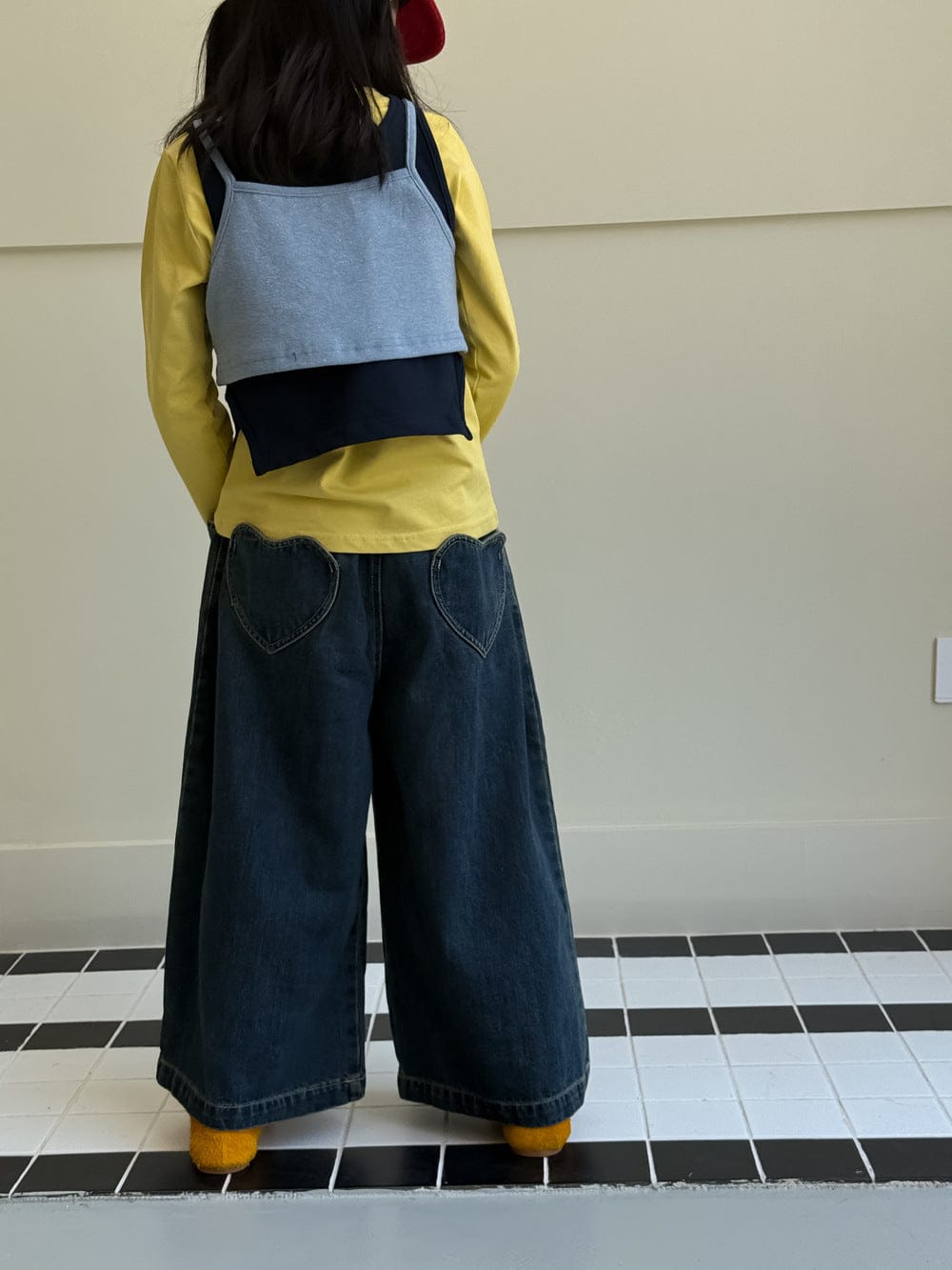 デニムパンツ ワイドストレートデニムパンツ ゆったりカジュアルロングパンツ【mh0010781】