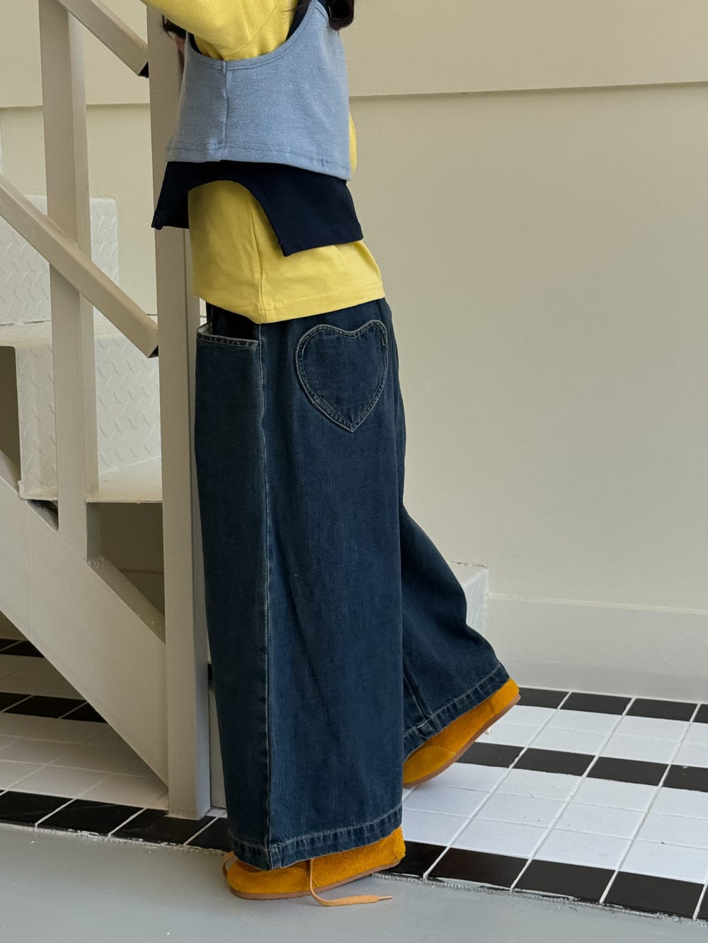 デニムパンツ ワイドストレートデニムパンツ ゆったりカジュアルロングパンツ【mh0010781】