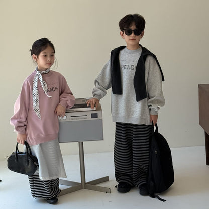 トレーナー・フーディ ロゴプリントクルーネックスウェット シンプルカジュアル長袖トップス【mh0010784】