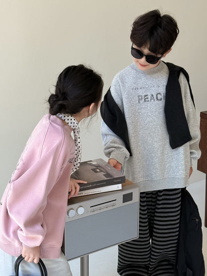 トレーナー・フーディ ロゴプリントクルーネックスウェット シンプルカジュアル長袖トップス【mh0010784】