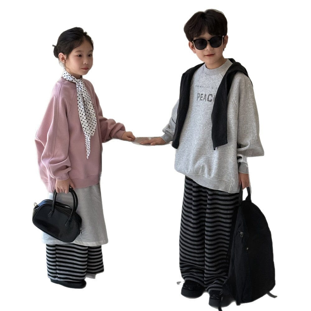 トレーナー・フーディ ロゴプリントクルーネックスウェット シンプルカジュアル長袖トップス【mh0010784】