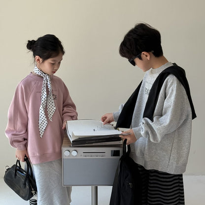 トレーナー・フーディ ロゴプリントクルーネックスウェット シンプルカジュアル長袖トップス【mh0010784】