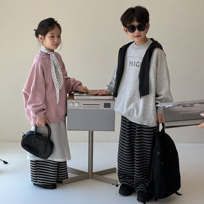 トレーナー・フーディ ロゴプリントクルーネックスウェット シンプルカジュアル長袖トップス【mh0010784】