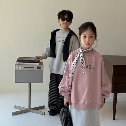 トレーナー・フーディ ロゴプリントクルーネックスウェット シンプルカジュアル長袖トップス【mh0010784】