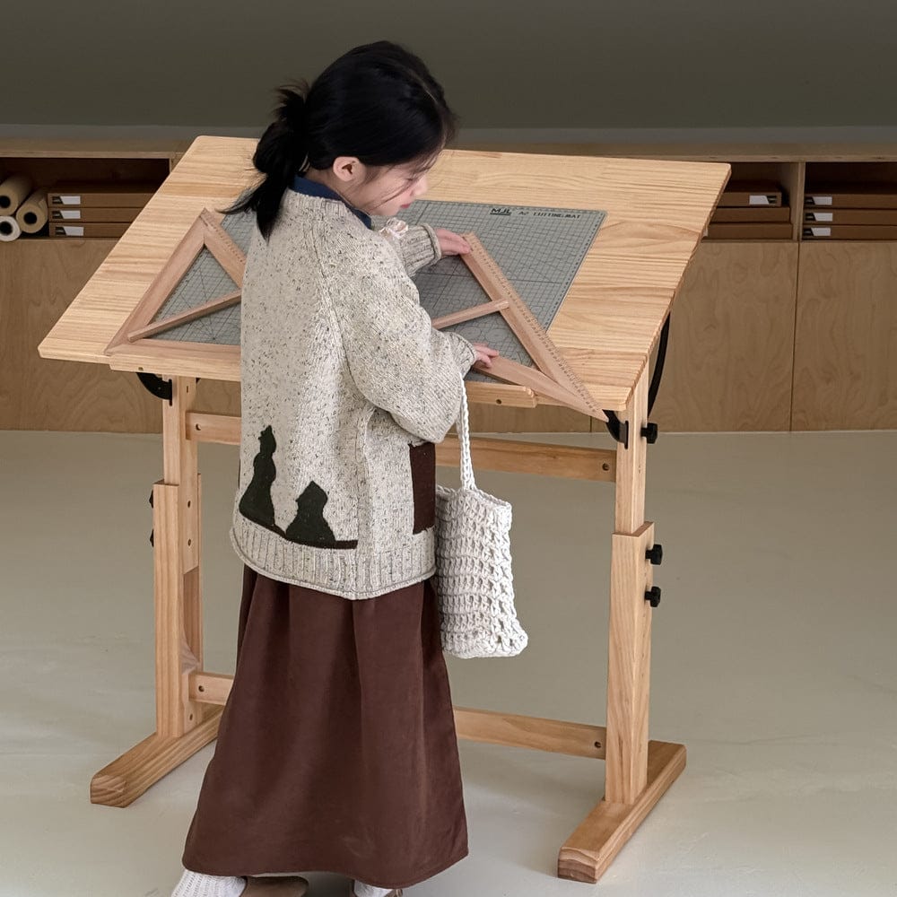 長袖セットアップ 異素材ポケット付きニットカーディガン/コーデュロイフレアスカート【mh0010934】