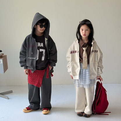 長袖セットアップ ロゴスウェットジップパーカー+スウェットパンツセットアップ【mh0010939】