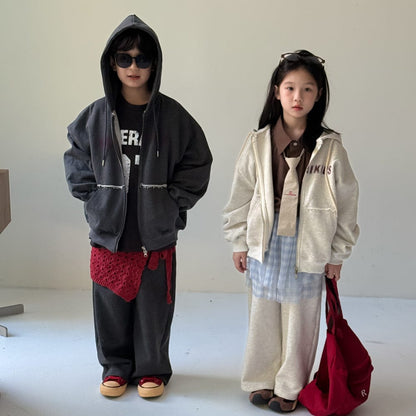 長袖セットアップ ロゴスウェットジップパーカー+スウェットパンツセットアップ【mh0010939】