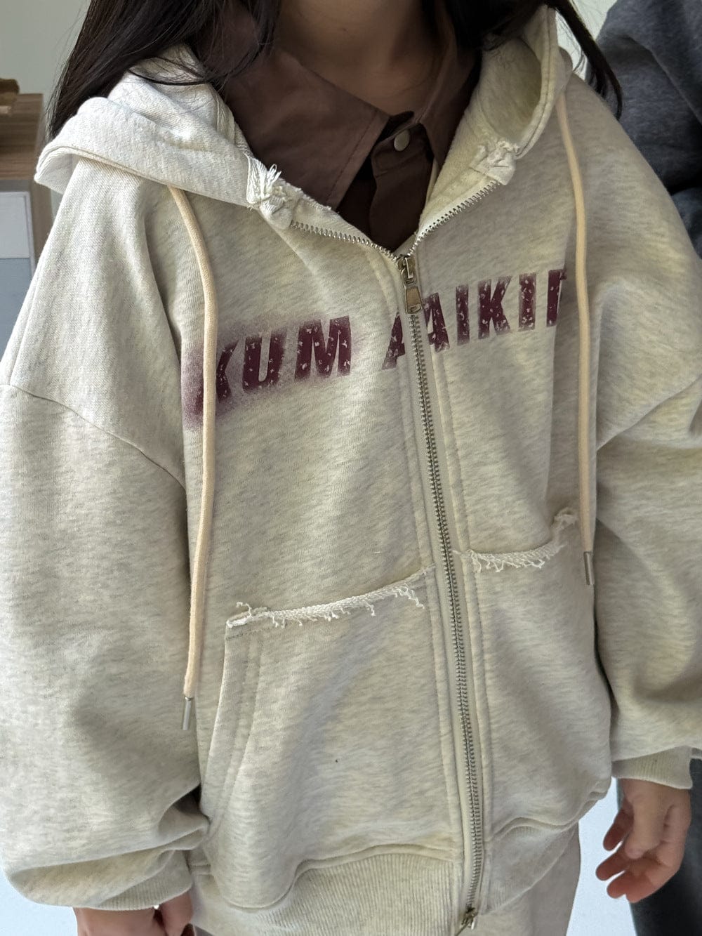 長袖セットアップ ロゴスウェットジップパーカー+スウェットパンツセットアップ【mh0010939】