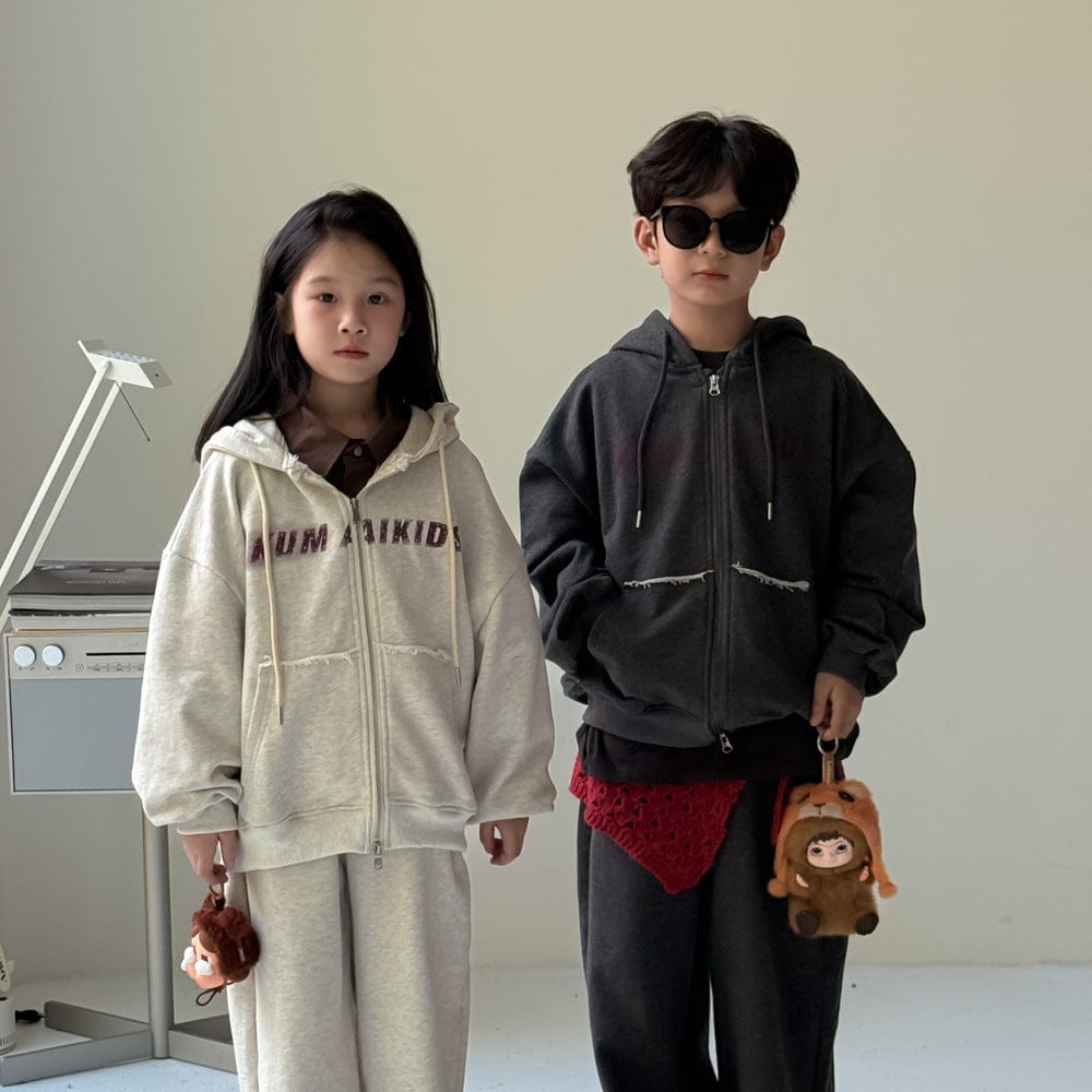 長袖セットアップ ロゴスウェットジップパーカー+スウェットパンツセットアップ【mh0010939】