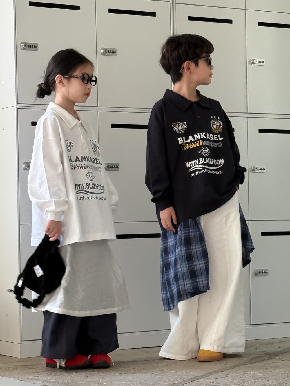 長袖シャツ・ブラウス オーバーサイズロゴプリントポロシャツ【mh0010949】