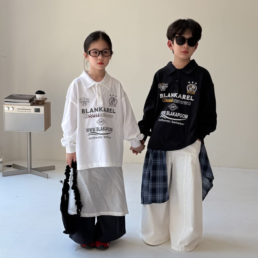 長袖シャツ・ブラウス オーバーサイズロゴプリントポロシャツ【mh0010949】