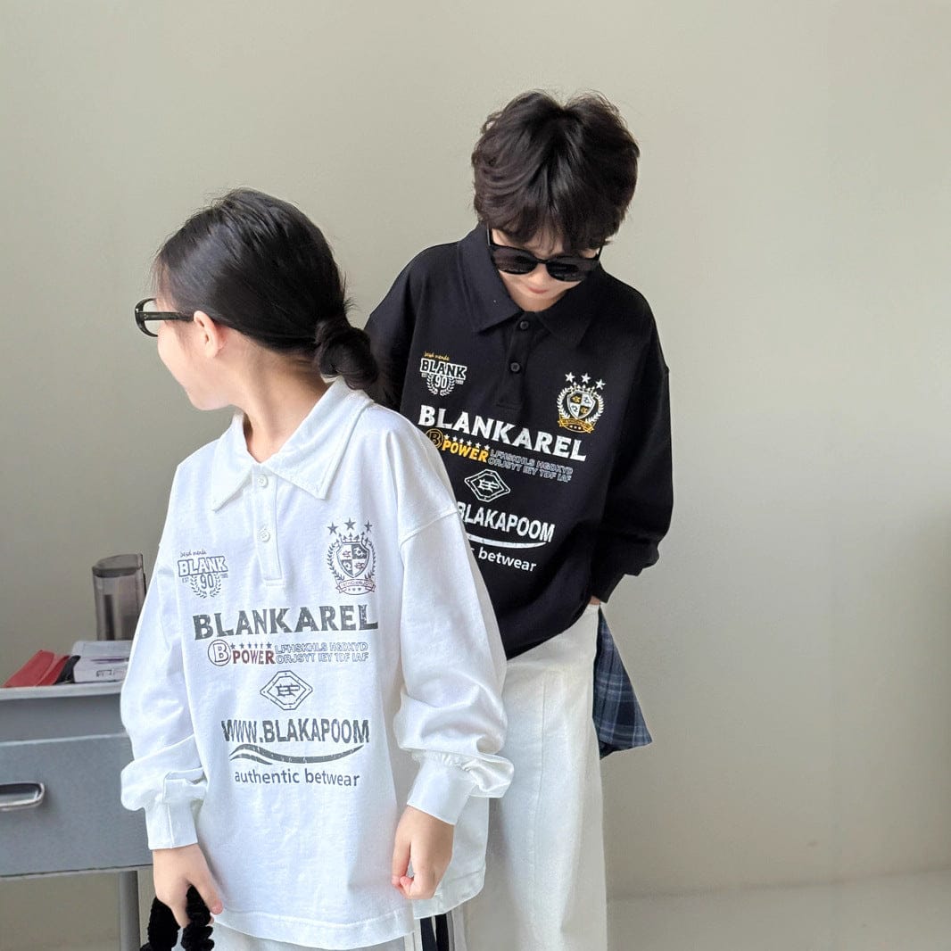 長袖シャツ・ブラウス オーバーサイズロゴプリントポロシャツ【mh0010949】