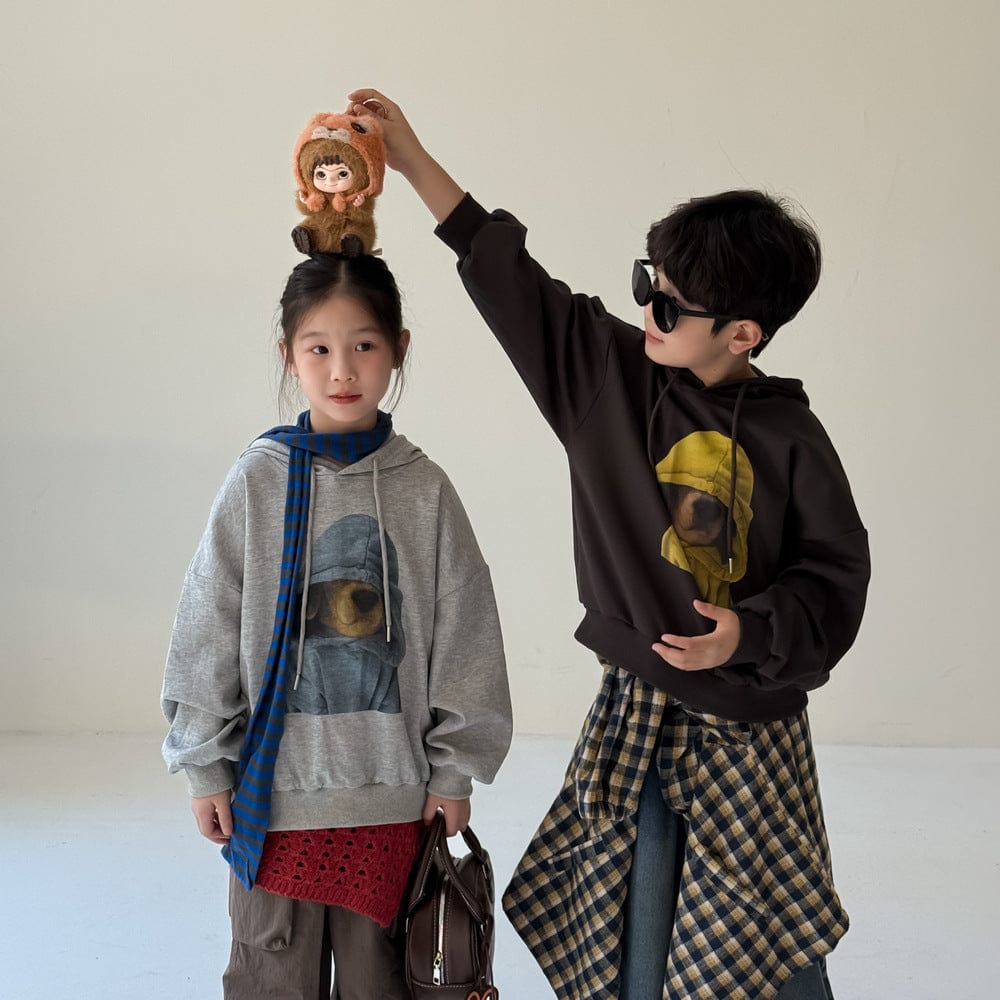 トレーナー・フーディ イラストプリントルーズフーディーパーカー【mh0010951】