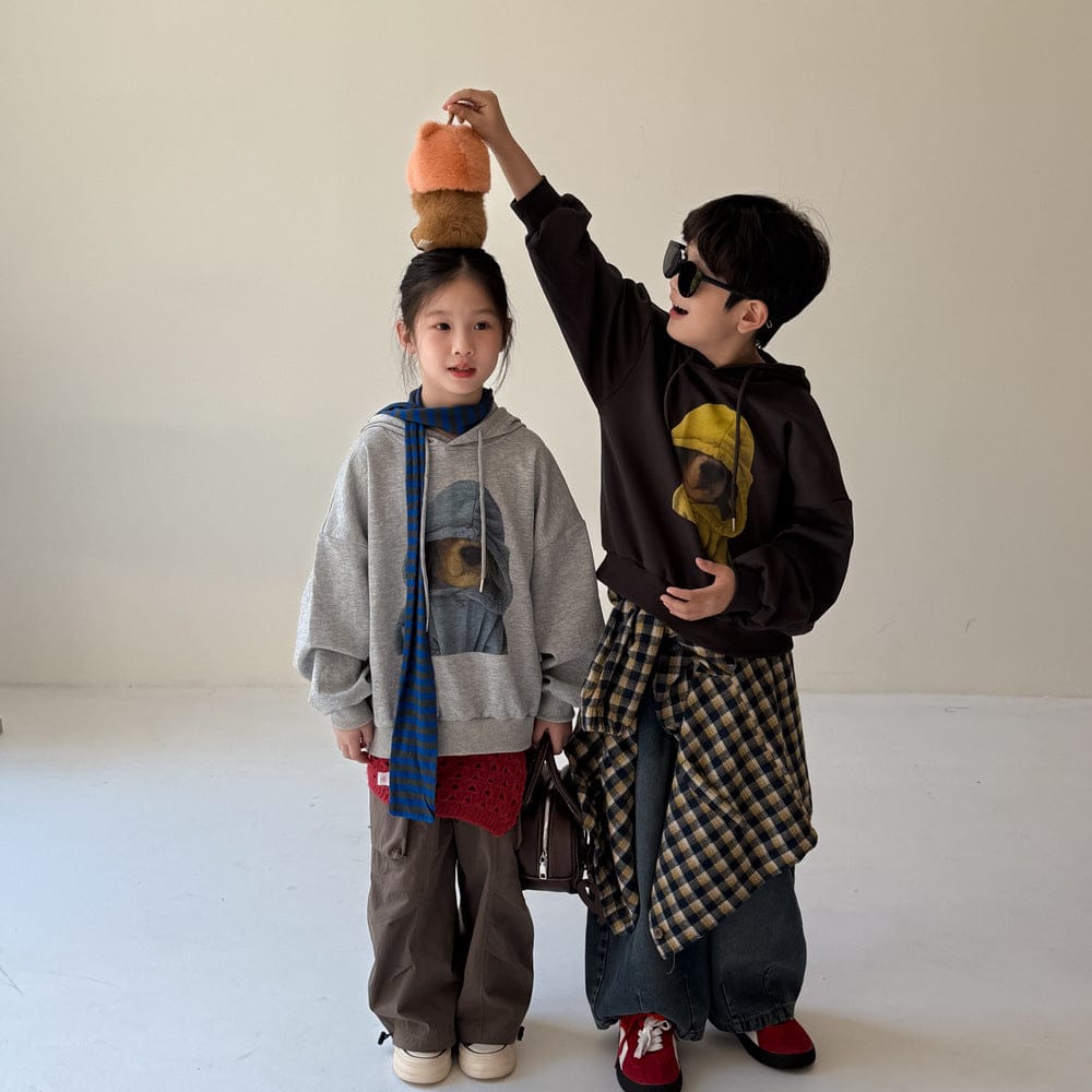 トレーナー・フーディ イラストプリントルーズフーディーパーカー【mh0010951】