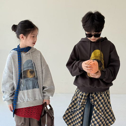 トレーナー・フーディ イラストプリントルーズフーディーパーカー【mh0010951】