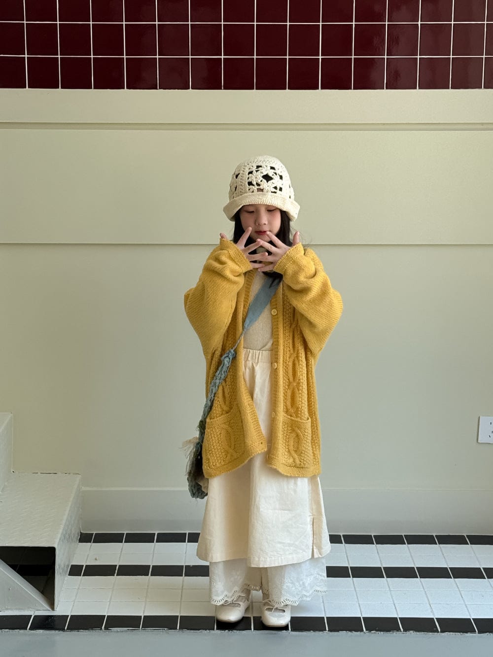 カーディガン・パーカー ケーブル編みニットカーディガン キッズセーター【mh0010960】