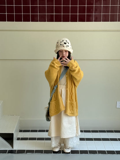 カーディガン・パーカー ケーブル編みニットカーディガン キッズセーター【mh0010960】