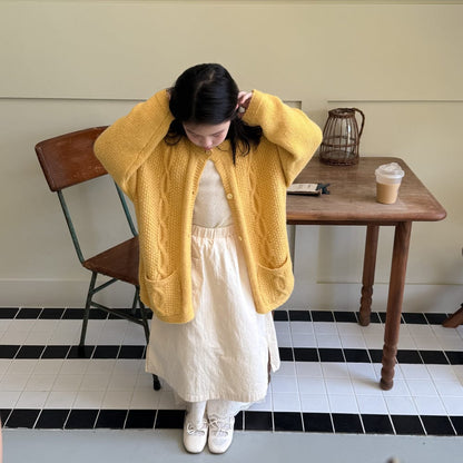 カーディガン・パーカー ケーブル編みニットカーディガン キッズセーター【mh0010960】