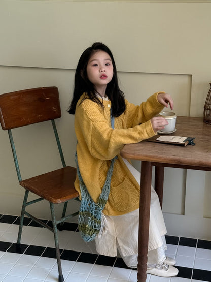 カーディガン・パーカー ケーブル編みニットカーディガン キッズセーター【mh0010960】