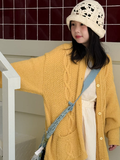 カーディガン・パーカー ケーブル編みニットカーディガン キッズセーター【mh0010960】