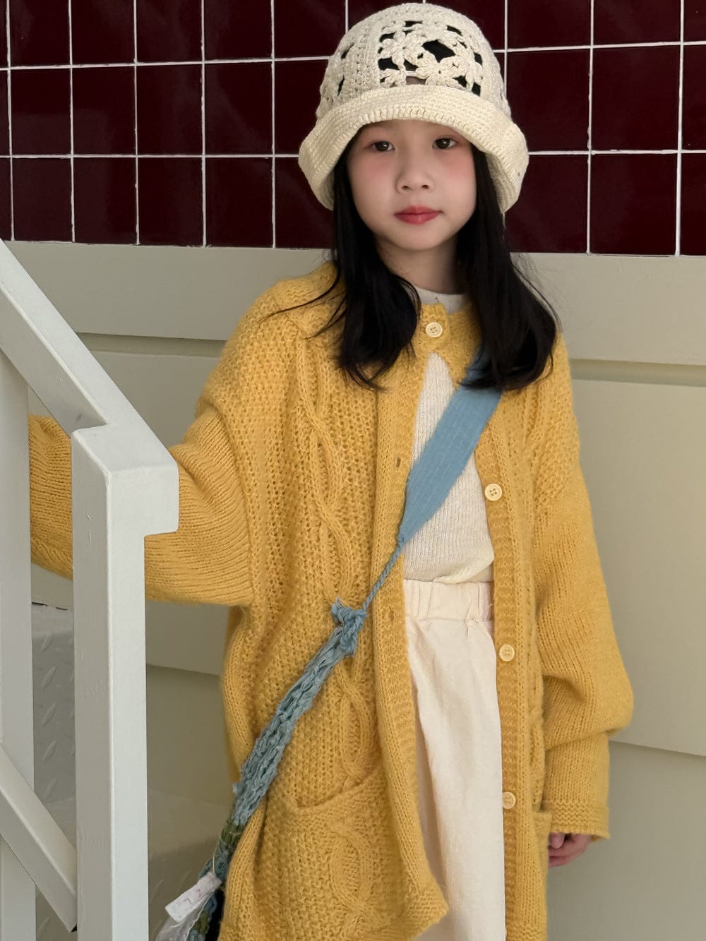 カーディガン・パーカー ケーブル編みニットカーディガン キッズセーター【mh0010960】