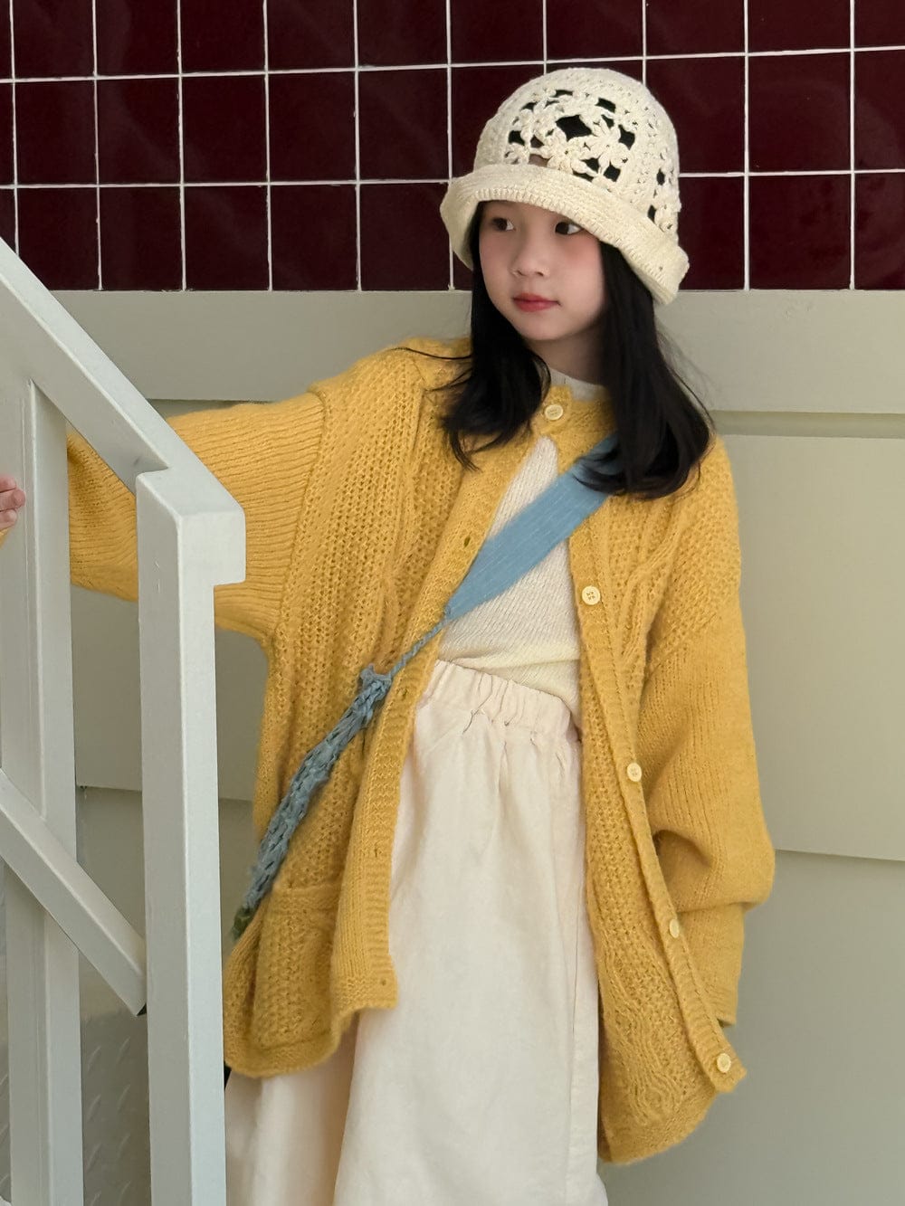 カーディガン・パーカー ケーブル編みニットカーディガン キッズセーター【mh0010960】