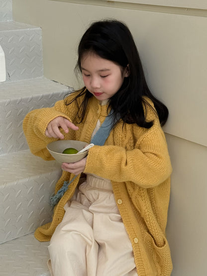 カーディガン・パーカー ケーブル編みニットカーディガン キッズセーター【mh0010960】