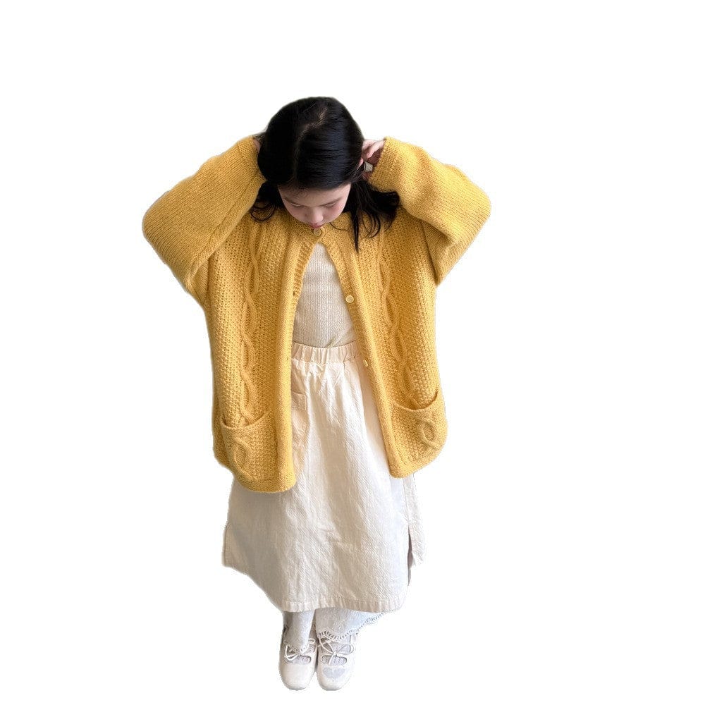 カーディガン・パーカー ケーブル編みニットカーディガン キッズセーター【mh0010960】