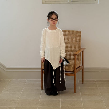 長袖セットアップ スリット入りデザイン長袖トップス/ワイドパンツ【mh0010961】