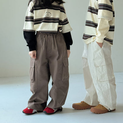 ロングパンツ・スウェットパンツ ベーシックワイドカーゴパンツ キッズイージーパンツ【mh0010970】