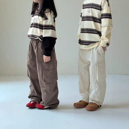 ロングパンツ・スウェットパンツ ベーシックワイドカーゴパンツ キッズイージーパンツ【mh0010970】