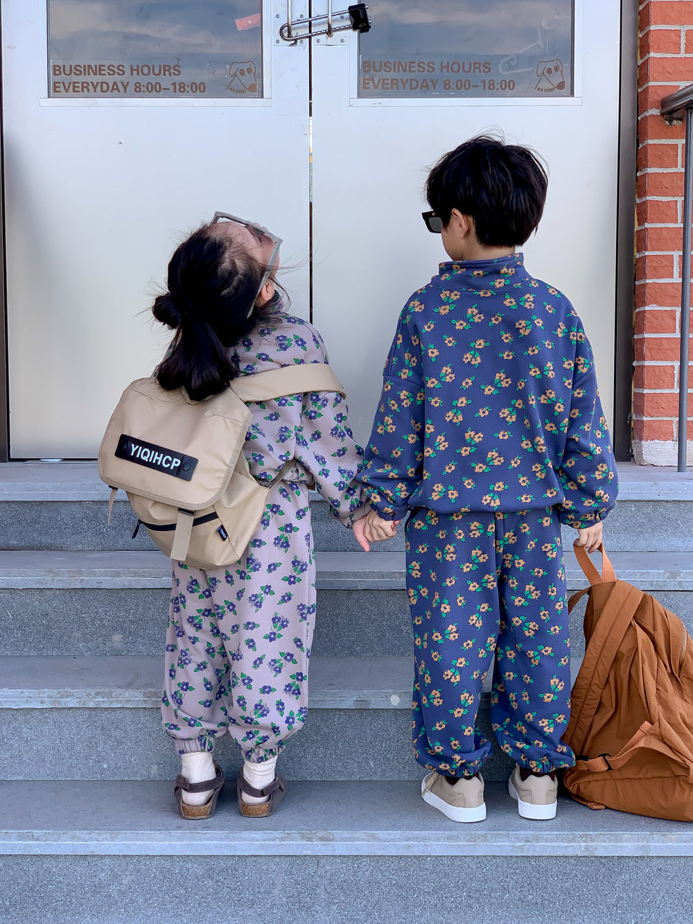 長袖セットアップ キッズセットアップ フラワープリント トラックジャケット【mh0011650】