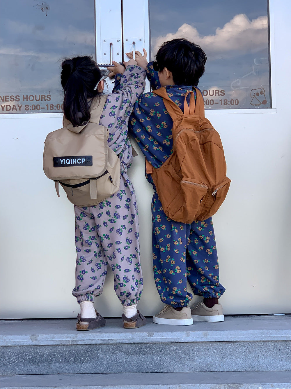 長袖セットアップ キッズセットアップ フラワープリント トラックジャケット【mh0011650】