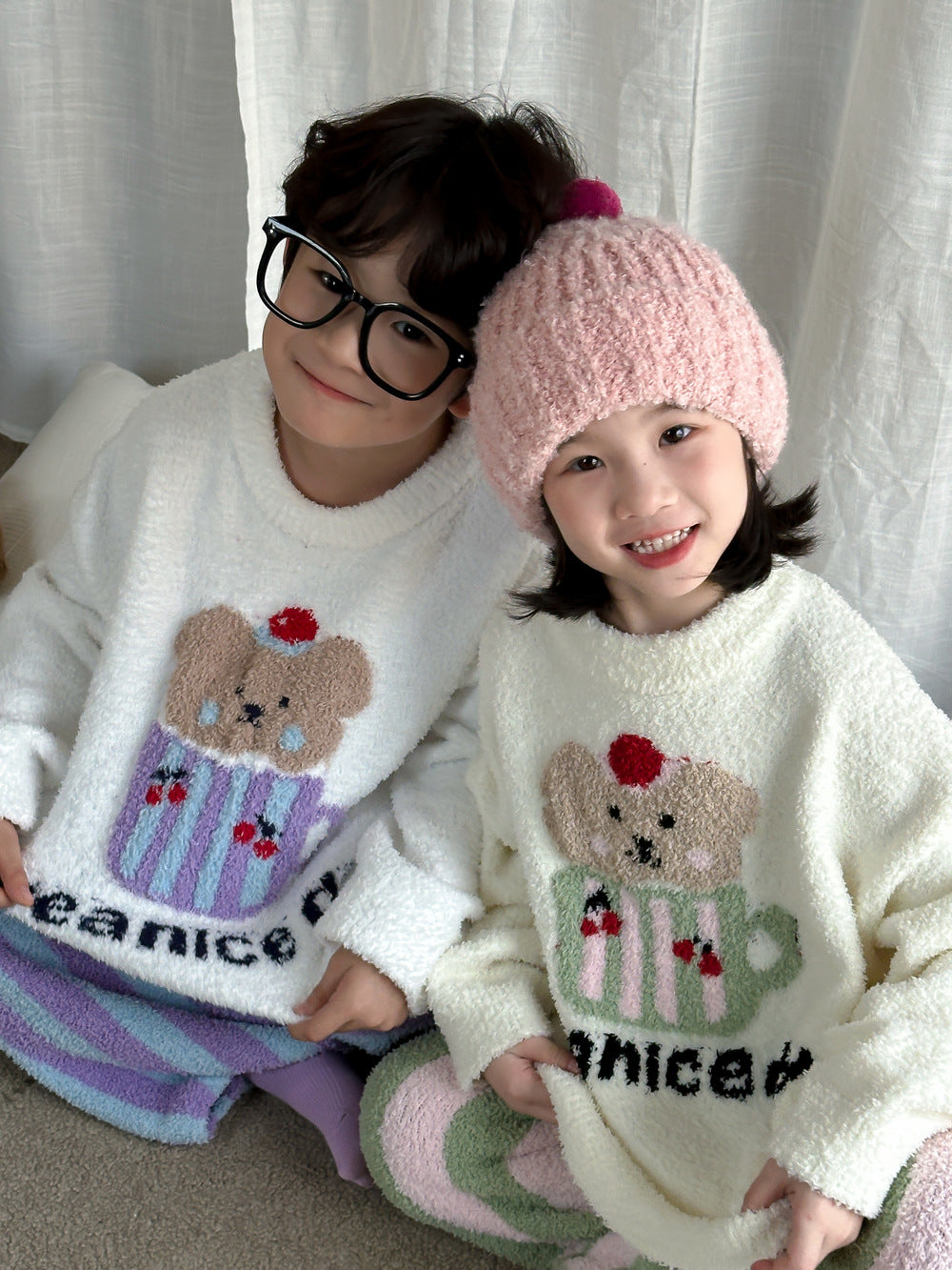 長袖パジャマ 長袖パジャマセット もこもこ ベアくま ルームウェア【mh0011651】