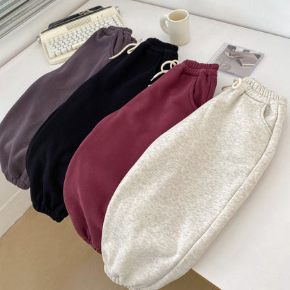 ロングパンツ・スウェットパンツ 裏起毛スウェットパンツ 厚手 ゆったり ジョガーパンツ【mh0011652】