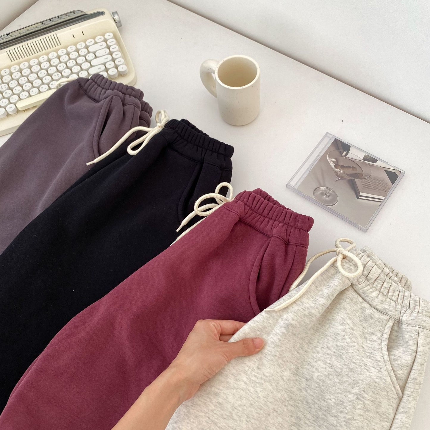 ロングパンツ・スウェットパンツ 裏起毛スウェットパンツ 厚手 ゆったり ジョガーパンツ【mh0011652】