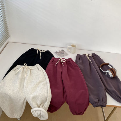 ロングパンツ・スウェットパンツ 裏起毛スウェットパンツ 厚手 ゆったり ジョガーパンツ【mh0011652】