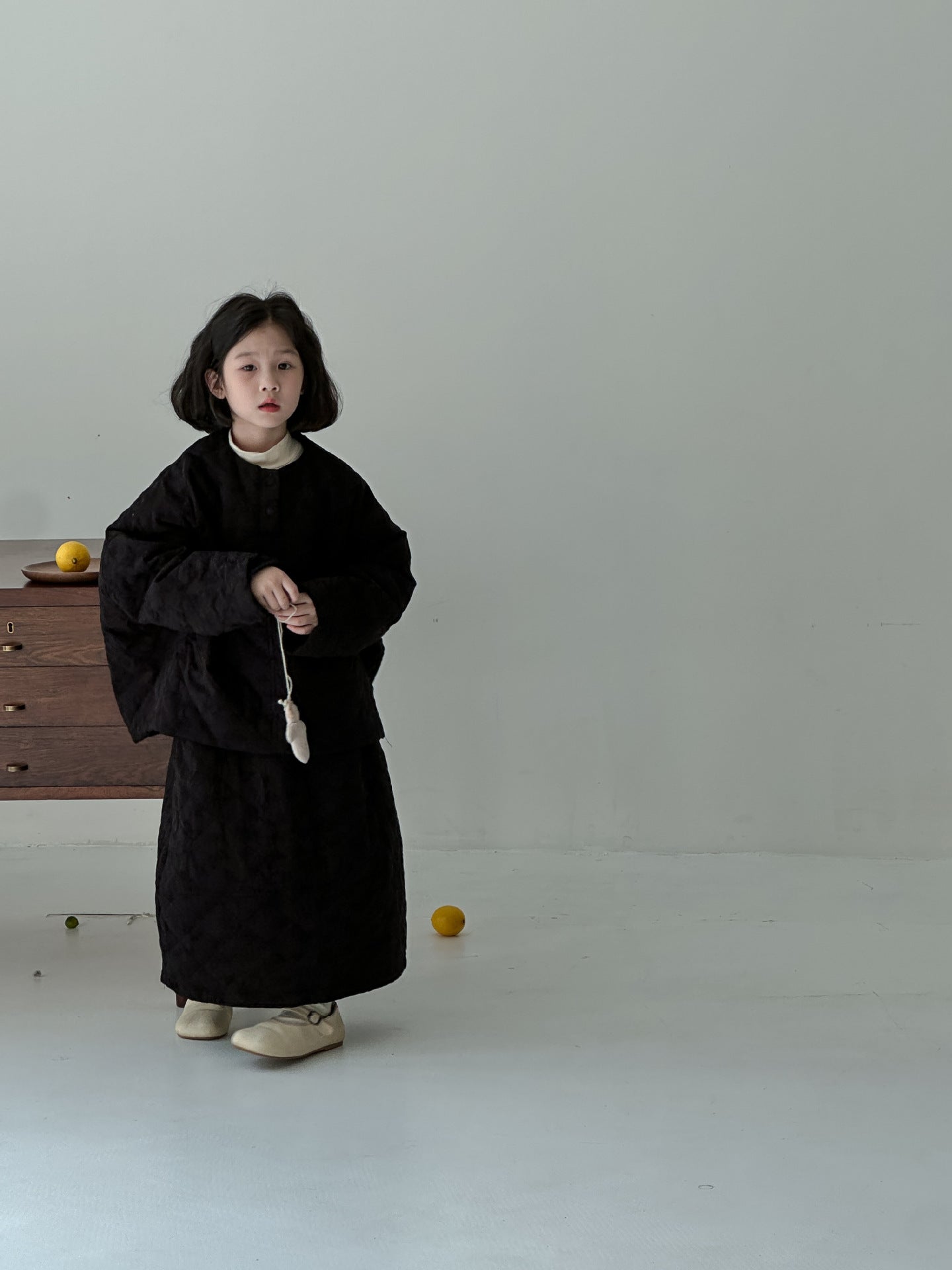 長袖セットアップ キルティングジャケット スカート セットアップ ノーカラー【mh0011654】