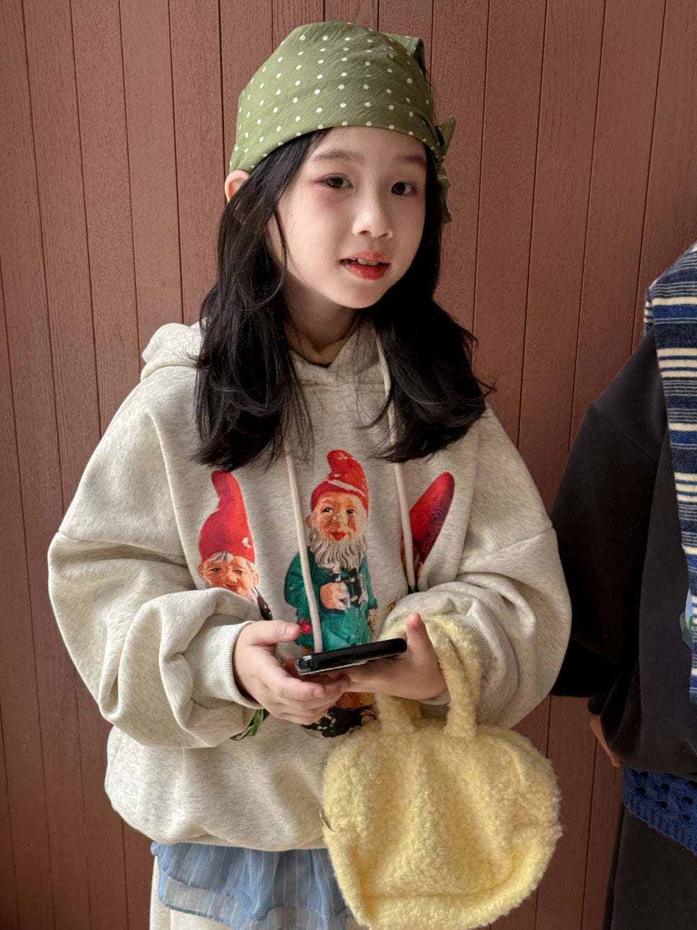 長袖セットアップ スウェットセットアップ キッズ 裏起毛 ノーム柄 フード付 厚手 ゆったり【mh0011656】