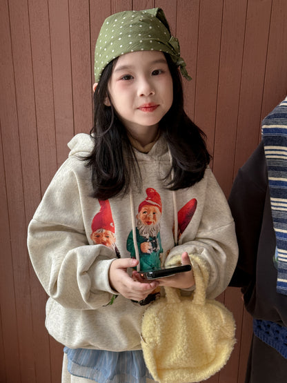 長袖セットアップ スウェットセットアップ キッズ 裏起毛 ノーム柄 フード付 厚手 ゆったり【mh0011656】