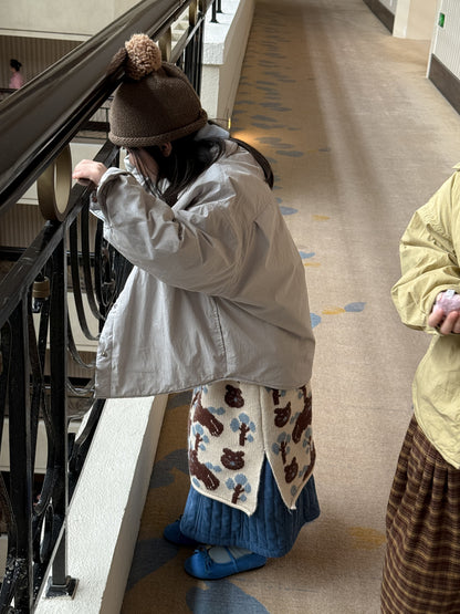 ショートコート・ジャケット・ジャンパー ブルゾンジャケット キッズ 中綿 厚手 ラペル ショート丈 カジュアル アウター【mh0011661】